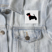 Scottie dog pin Button badge (In situ)