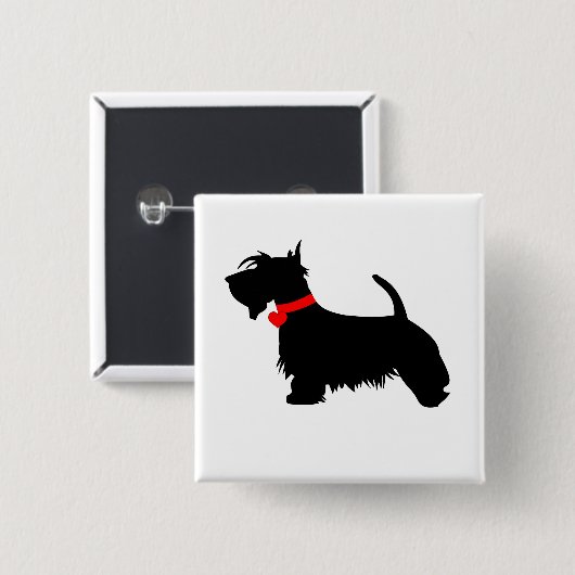 Scottie dog pin Button badge (Voorkant /achterkant)