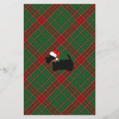 Scottie Dog Plaid Kerstmis Nieuwsbrief Aangepast Briefpapier (Achterkant)