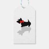 Scottie Dog Red Bow Label Cadeaulabel (Voorkant)
