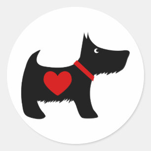 Scottie Dog Ronde Sticker
