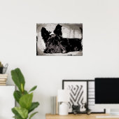 Scottie dog rust met een stedelijke achtergrond poster (Thuiskantoor)