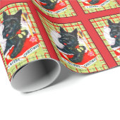 Scottie Dog, Schotse Terriër op plaid geschenkverp Cadeaupapier (Rol Hoek)