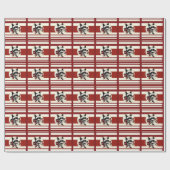 Scottie Dog, Schotse Terrier op rode cadeauverpakk Cadeaupapier (Vlak)