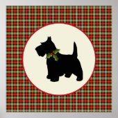Scottie Dog Scotch met kerstfeestdag hond Poster (Voorkant)