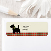 Scottie Dog Scotch Plaid Kerstmis Gepersonaliseerd Etiket (Insitu)