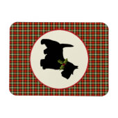 Scottie Dog Scotch Plaid Kerstvakantie Magneet (Horizontaal)
