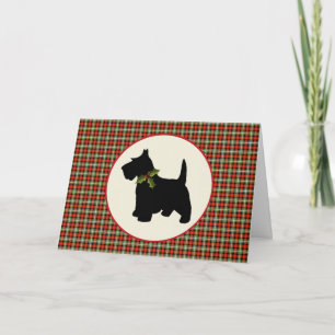 Scottie Dog Scotch Pset Kerstmis Feestdagen Kaart
