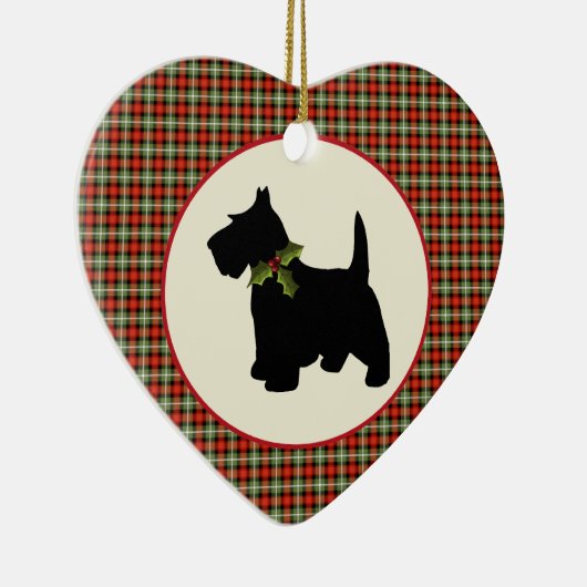 Scottie Dog Scotch Pset Kerstmis Keramisch Ornament (Rechts)