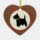 Scottie Dog Scotch Pset Kerstmis Keramisch Ornament (Voorkant)