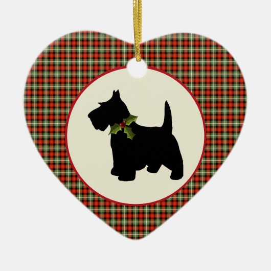 Scottie Dog Scotch Pset Kerstmis Keramisch Ornament (Voorkant)