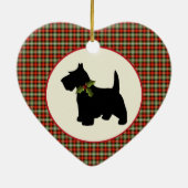 Scottie Dog Scotch Pset Kerstmis Keramisch Ornament (Achterkant)