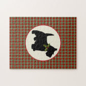 Scottie Dog Scotch Pset Kerstmis Legpuzzel (Horizontaal)