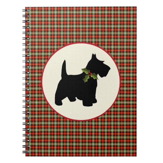 Scottie Dog Scotch Pset Kerstmis Notitieboek (Voorkant)