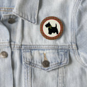 Scottie Dog Scotch Pset Kerstmis Ronde Button 5,7 Cm (In situ)