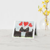 Scottie Dog Scottish Terrier art Notecard Kaart (Gele Bloem)