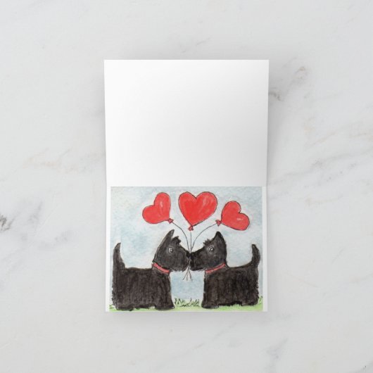 Scottie Dog Scottish Terrier art Notecard Kaart (Binnen)