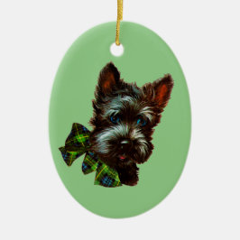  Scottie Dog Scottish Terrier & Jadeite Keramisch Ornament