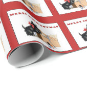 Scottie Dog, Scottish Terrier Merry Kerstmis Cadeaupapier (Rol Hoek)