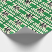 Scottie Dog, Scottish Terrier op green gift rap Cadeaupapier (Hoek)