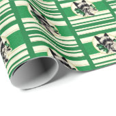 Scottie Dog, Scottish Terrier op green gift rap Cadeaupapier (Rol Hoek)