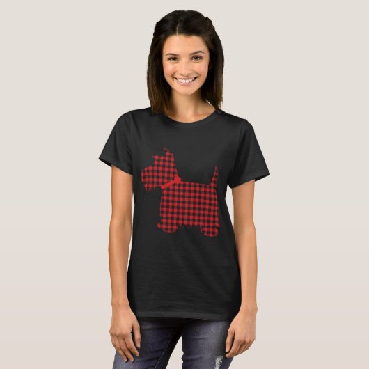 Scottie Dog Scottish Terrier Red Buffalo Pla T-shirt (Voorkant volledig)