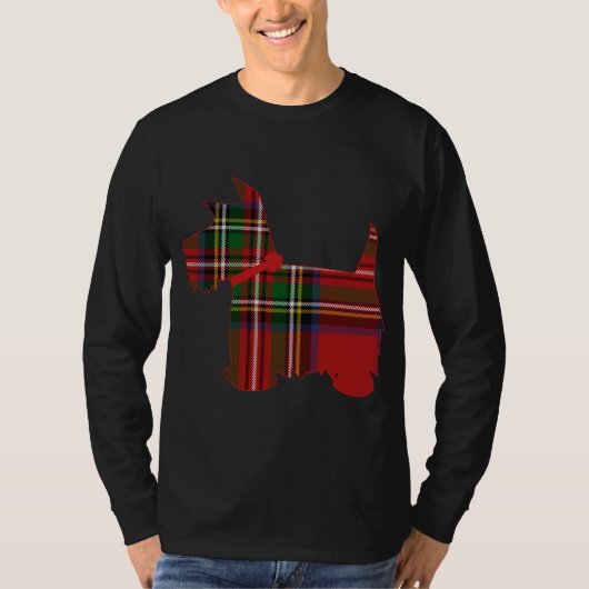 Scottie Dog Scottish Terrier Royal Stewart Tartan T-shirt (Voorkant)