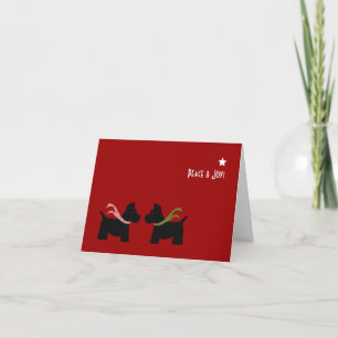 Scottie Dog Seasons Greetings Feestdagen Kaart