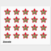 Scottie Dog Silhouette Green Bow Kerstmis Ster Sticker (Vel)