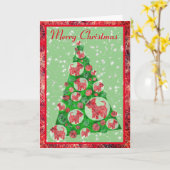 Scottie Dog Silhouette kerstboom Decoratie Kaart (Gele Bloem)