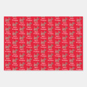 Scottie Dog Silhouette Red Merry Woofmas Inpakpapier Vel (Voorkant)