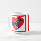 Scottie Dog Silhouette Valentijnsdag Red Heart Koffiemok (Voorkant links)