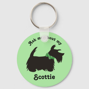 Scottie dog Sleutelhanger, Scottish Terrier dog Sleutelhanger