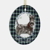 Scottie Dog Tartan Kerstmis Keramisch Ornament (Rechts)