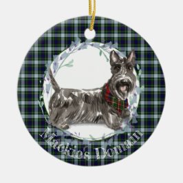 Scottie Dog Tartan Kerstmis Keramisch Ornament
