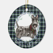 Scottie Dog Tartan Kerstmis Keramisch Ornament (Links)