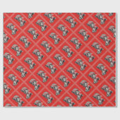 Scottie dog uit 1950 in rood cadeaupapier (Vlak)