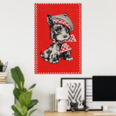 Scottie dog uit 1950 in rood poster (Thuiskantoor)