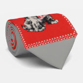 Scottie dog uit 1950 in rood stropdas (Opgerold)