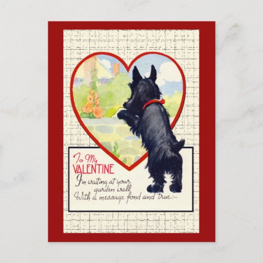 Scottie dog Valentine Scottish Terrier Feestdagenkaart (Voorkant)