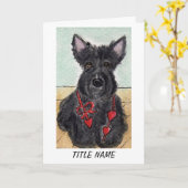 Scottie Dog verjaardagskaart Personaliseren Kaart (Gele Bloem)
