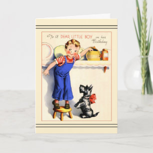 Scottie Dog Verjaardagskaart voor een jongen of jo Feestdagen Kaart