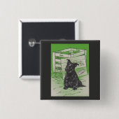 Scottie dog via speciale levering vierkante button 5,1 cm (Voorkant /achterkant)