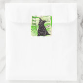 Scottie dog via speciale levering vierkante sticker (Tas)