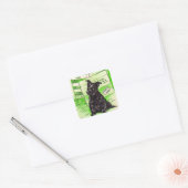 Scottie dog via speciale levering vierkante sticker (Envelop)