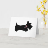 Scottie Dog Wenskaart Kaart (Gele Bloem)
