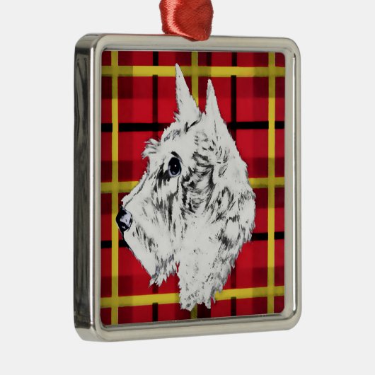 Scottie Dog, White Scottish Terrier Ornament (Rechts)