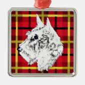 Scottie Dog, White Scottish Terrier Ornament (Voorkant)