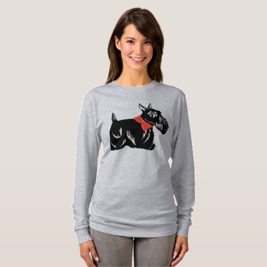 Scottie Dog Women's Long Sleeve T-Shirt (Voorkant volledig)