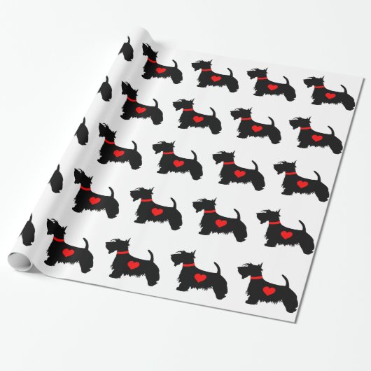 Scottie Dog Wrapping Paper Cadeaupapier (Uitgerold)